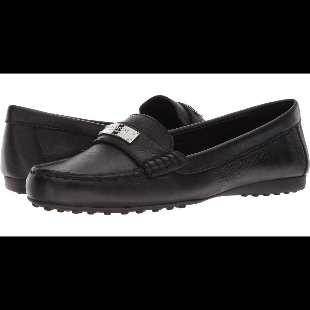 Coach Fredrica Black Leather Loafer Flat Size 8/38